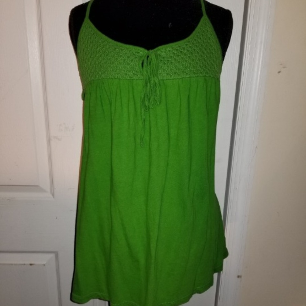 Green crochet cami